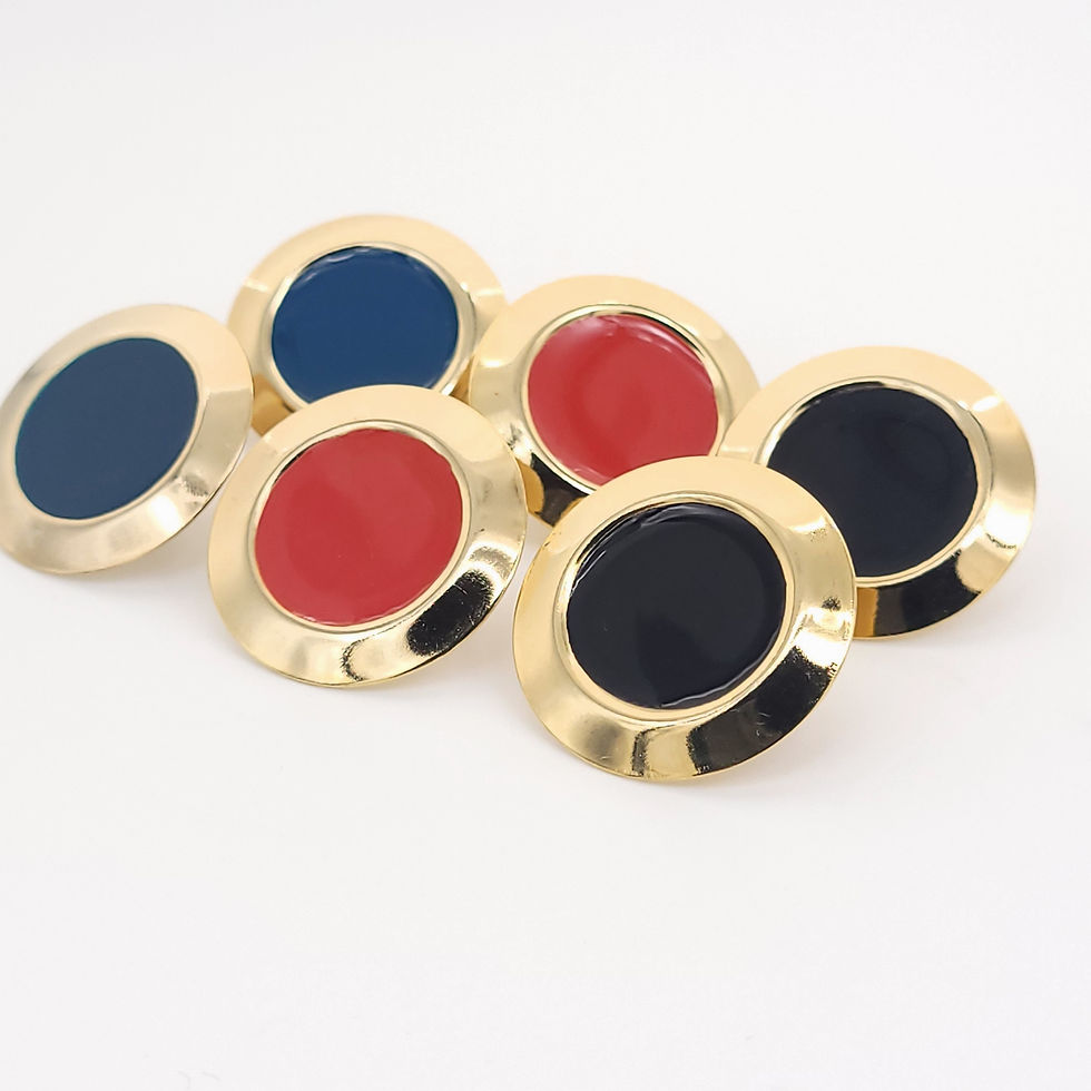 Thumbnail: 90s Enamel and Gold Earrings - Set of 3