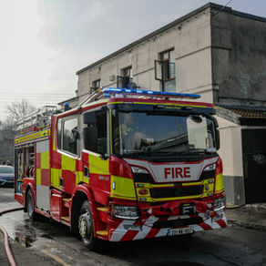Firefighters rescue a number of people from large fire at apartment block in Bray