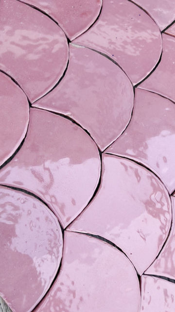 Miniature : Zellige écaille de poisson rose framboise ZE09