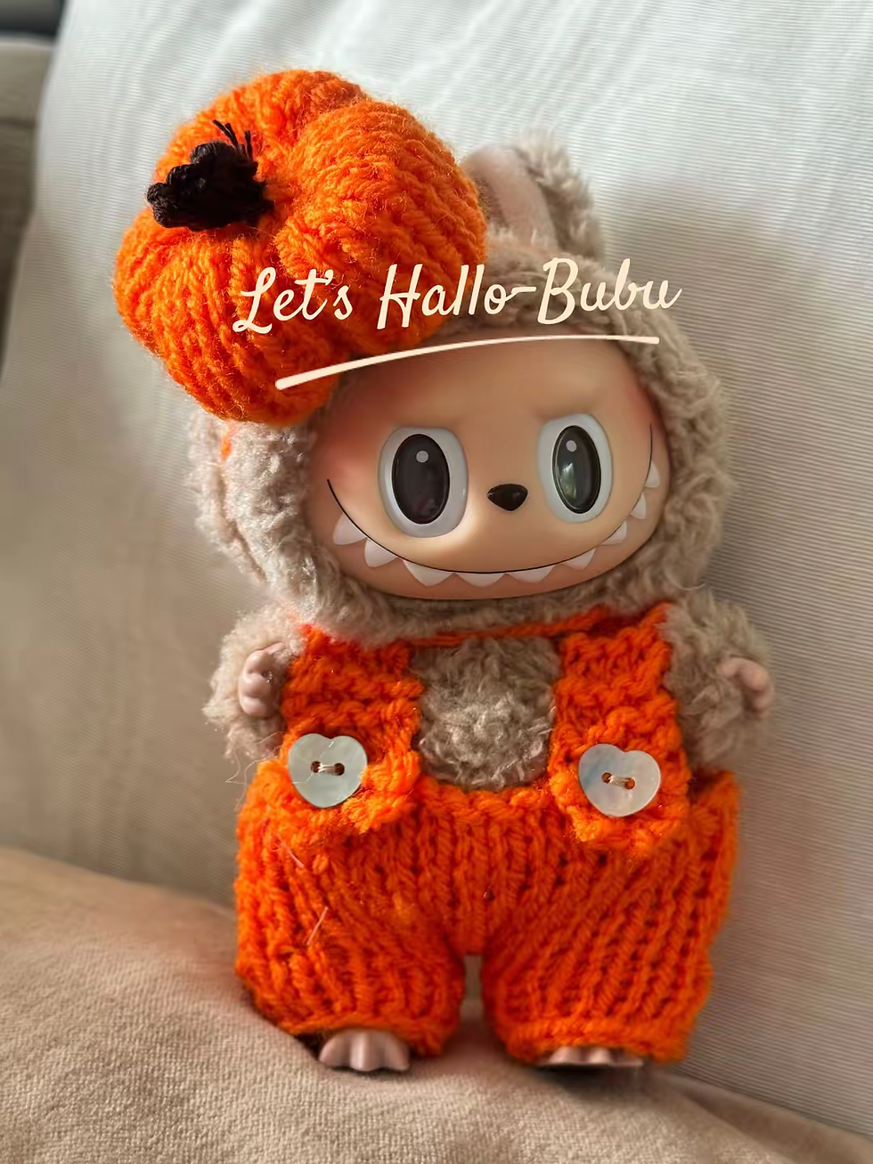 Knitted Labubu Autumn Pumpkin Outfit