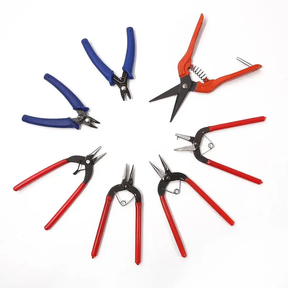 Thumbnail: Mini Pliers Tools Set for Jewelry Making Beading Round Flat Long Needle Nose