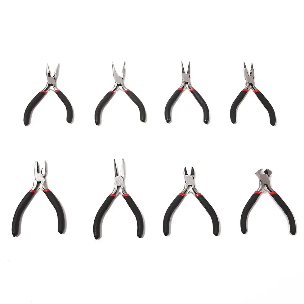 Thumbnail: Mini Pliers Tools Set for Jewelry Making Beading Round Flat Long Needle Nose