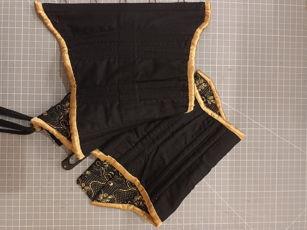 Miniature : Serre-taille noir et or intérieur noir