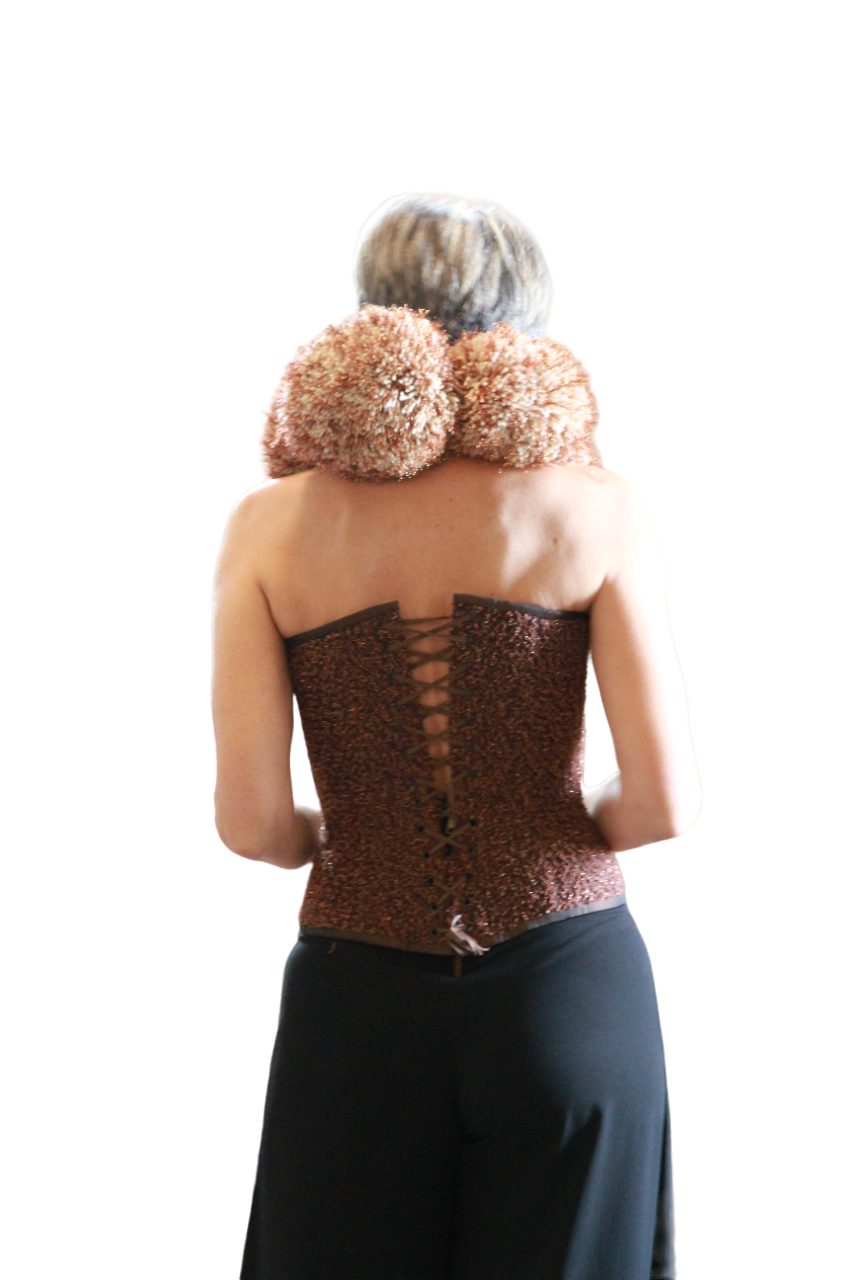 Miniature : Corset marron brillant femme
