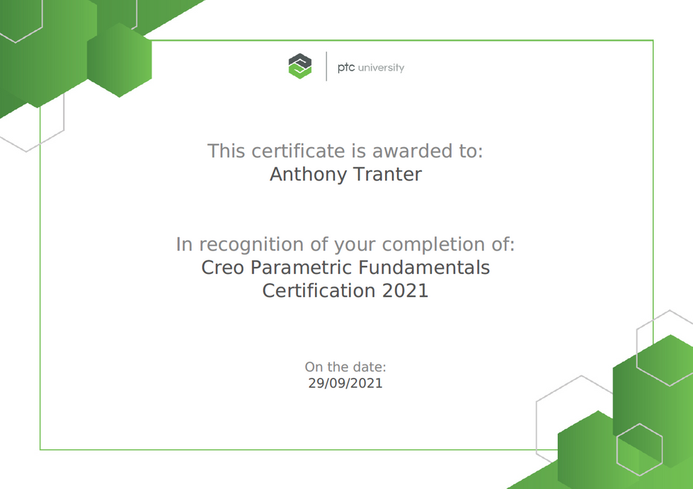 Creo Parametric Fundamentals Certificate