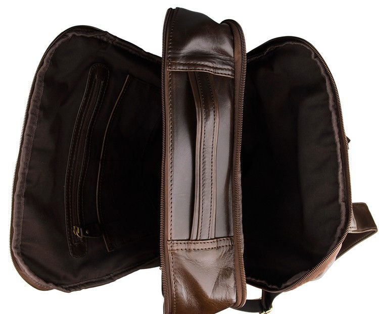 Thumbnail: Top-Grain Leather Laptop Backpack — Business Computer Bag