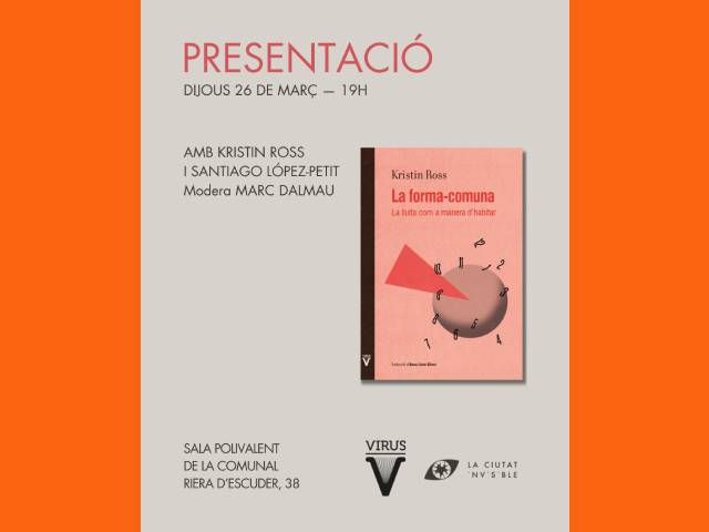 Cartell presentació del llibre La forma-comuna