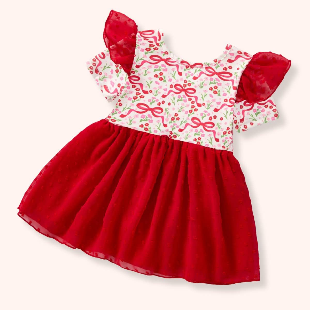 Red Floral Bows Leotard - Pre-Order