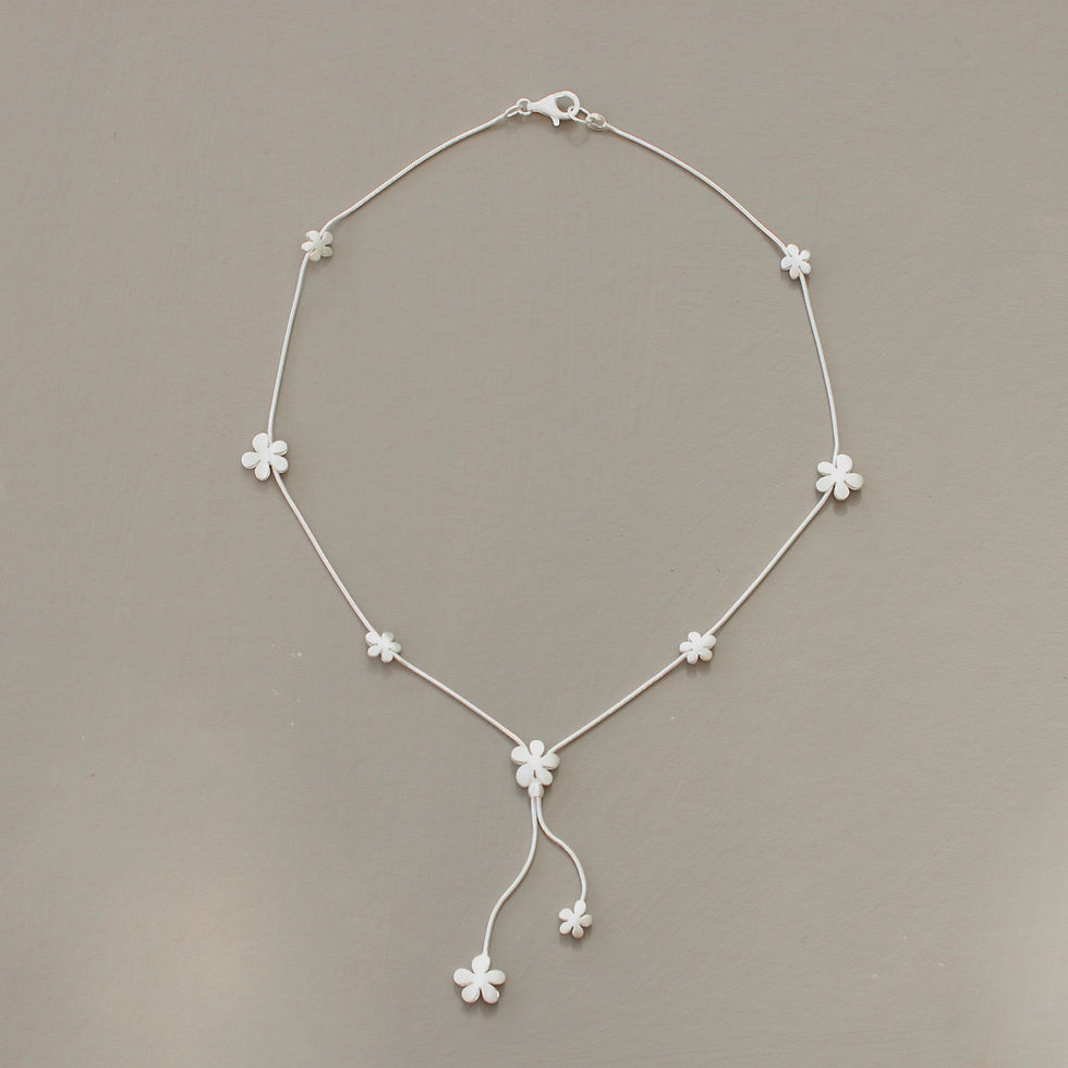 Botanical  Necklace 4 -Double Daisy