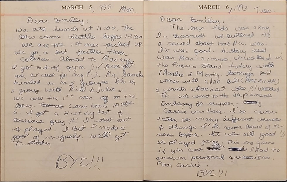 My diary March 5-6, 1973