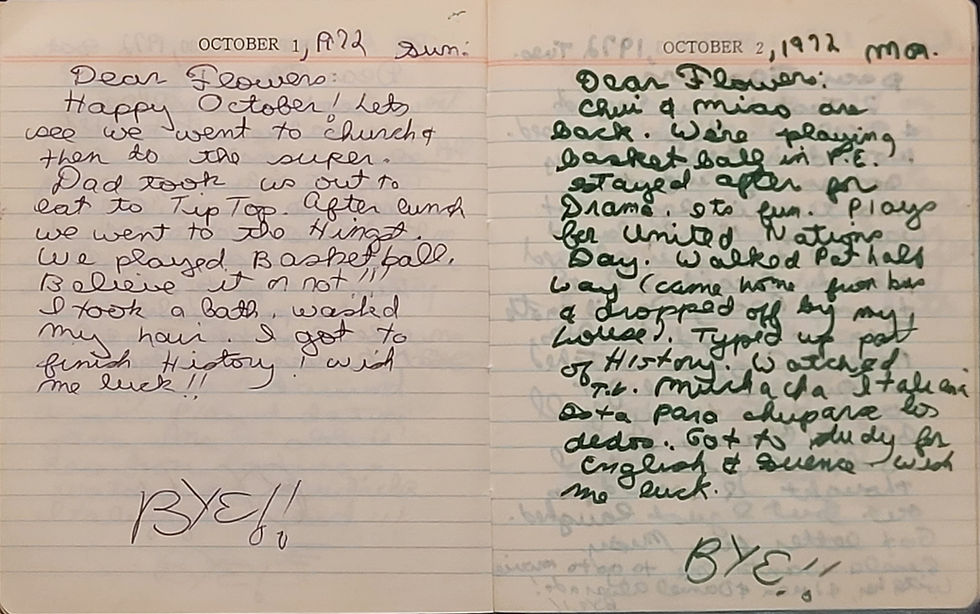 Diary October 1-2, 1972