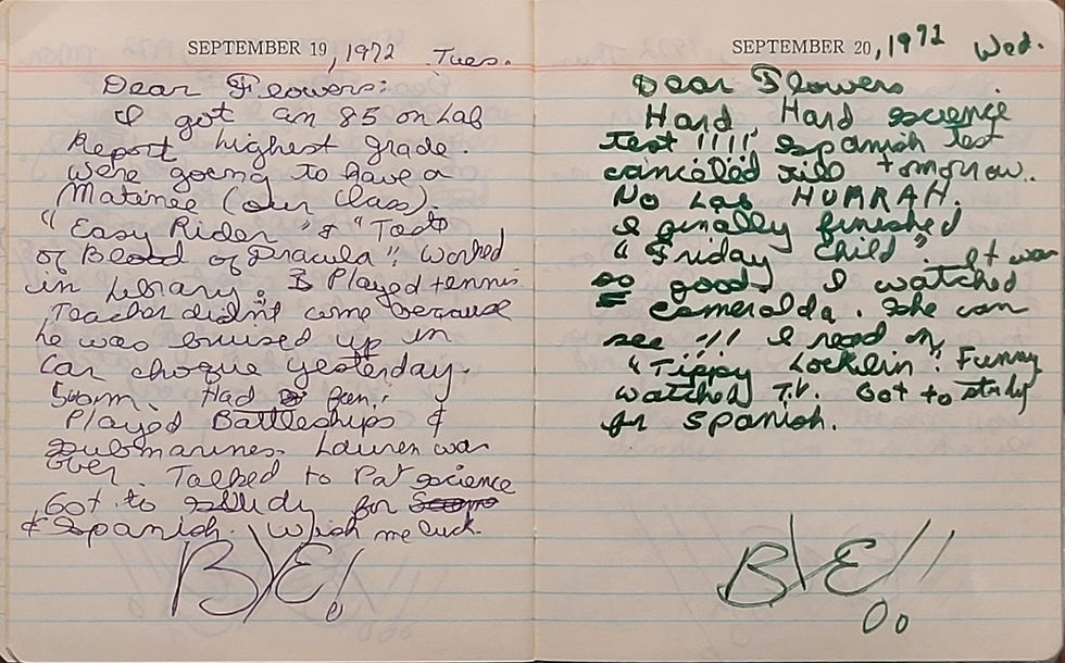 Diary Sept 19-20, 1972