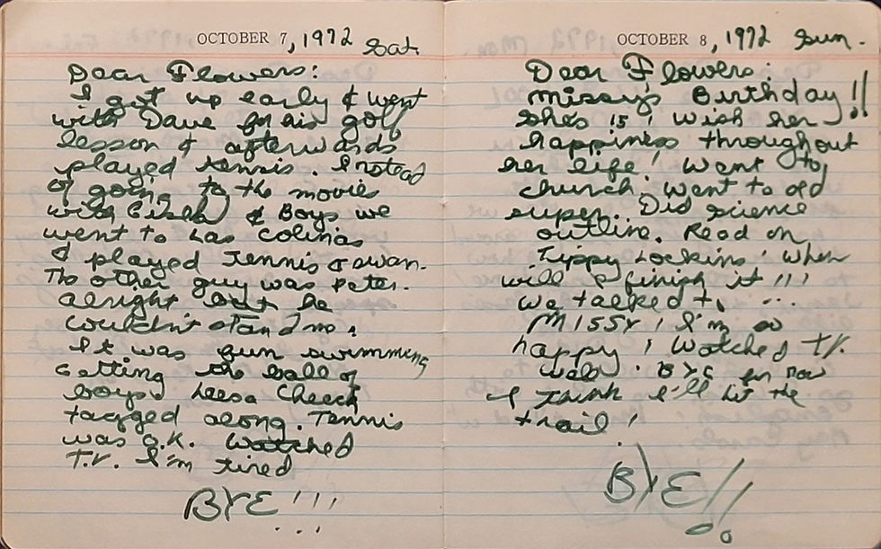 Diary: October 7-8, 1972