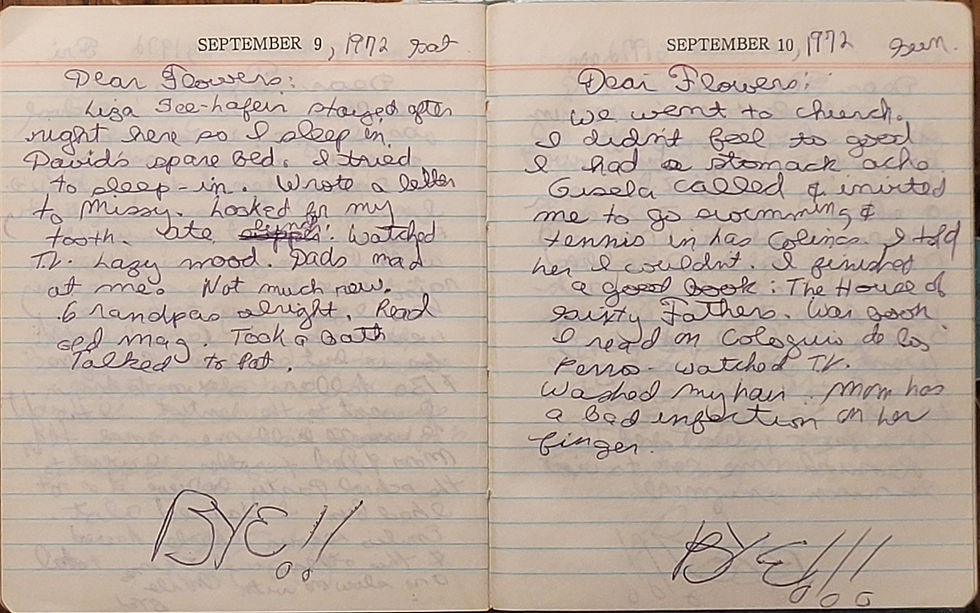 Diary Sep 9-10, 1972
