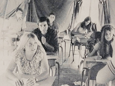 Attending classes in hot army tents