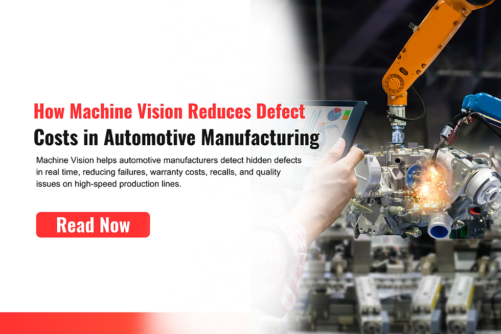 AI-powered machine vision system inspecting automotive components on a high-speed manufacturing line to detect hidden defects and improve quality control.