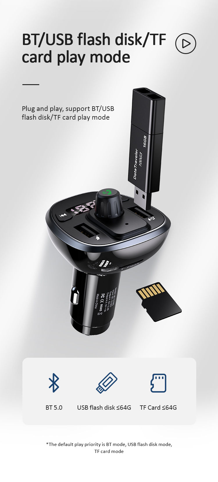 Thumbnail: US-CC115  c21 Usams Wireless FM Car Charger