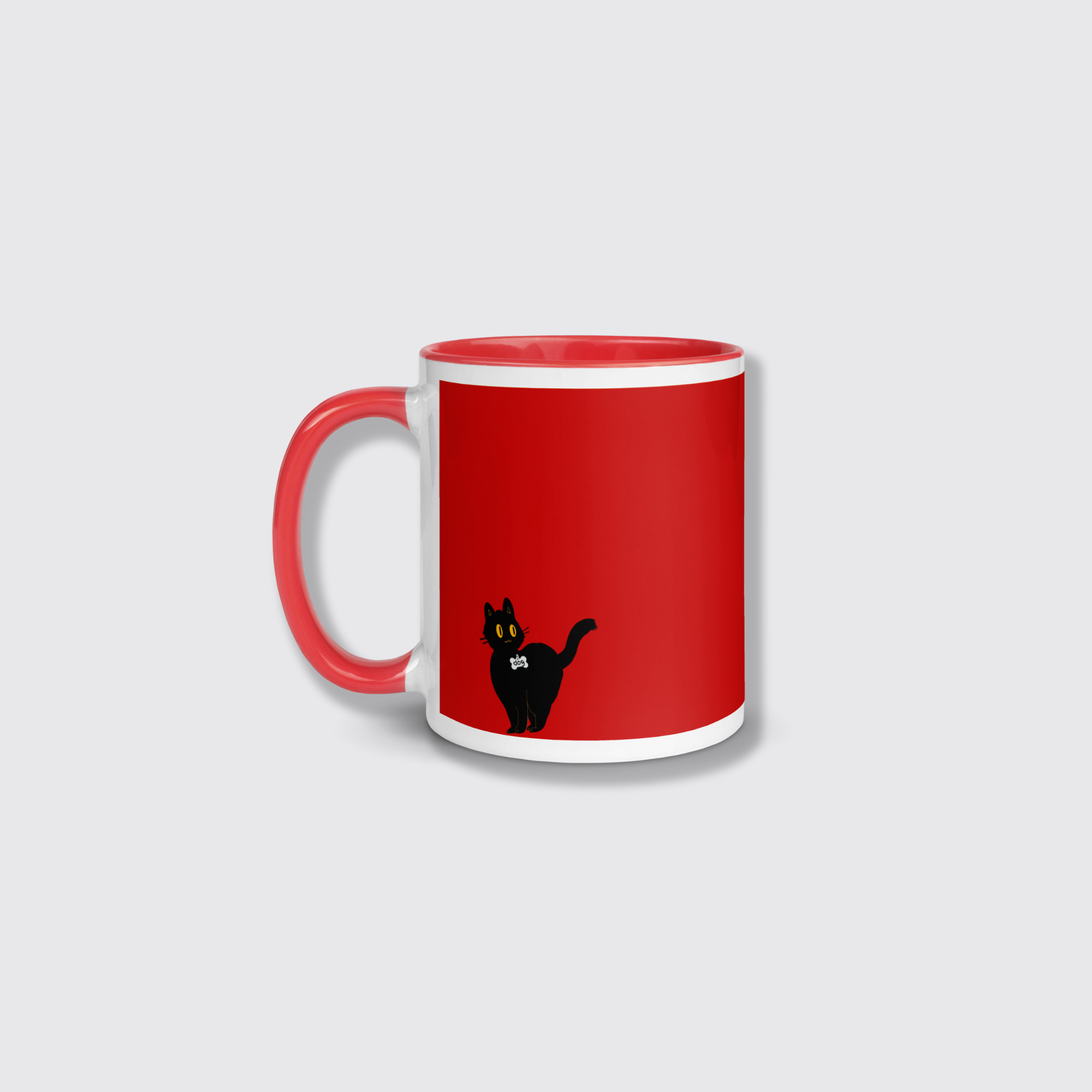 suspicious dog red mug