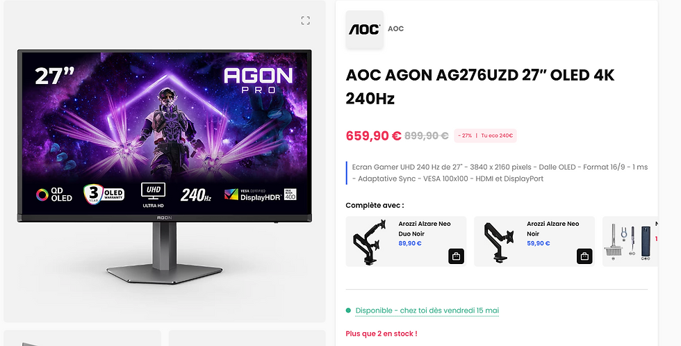 aoc 27 pouces Oled maxesport