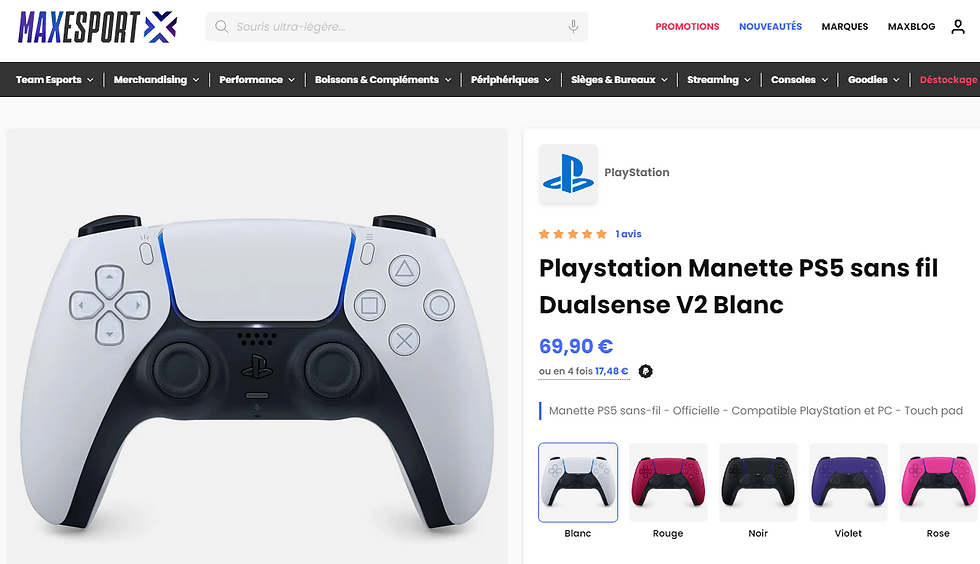 maxesport manette ps5 v2 code robert