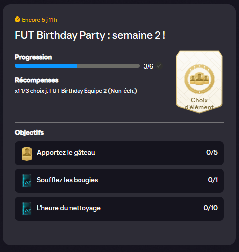fut birthday party semaine 2 fc 26
