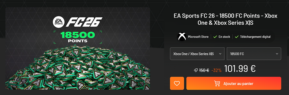 points fc 26 pas cher