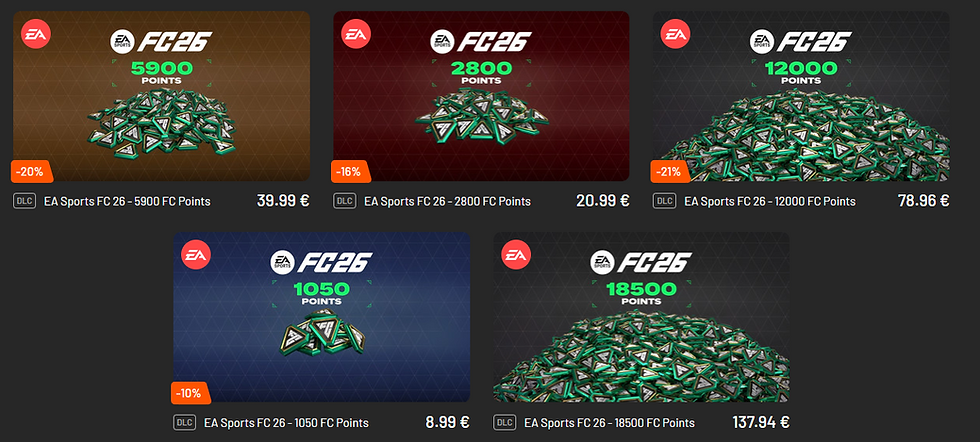 tous les points fc 26 moins cher