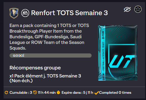 renforts tots semaine 3