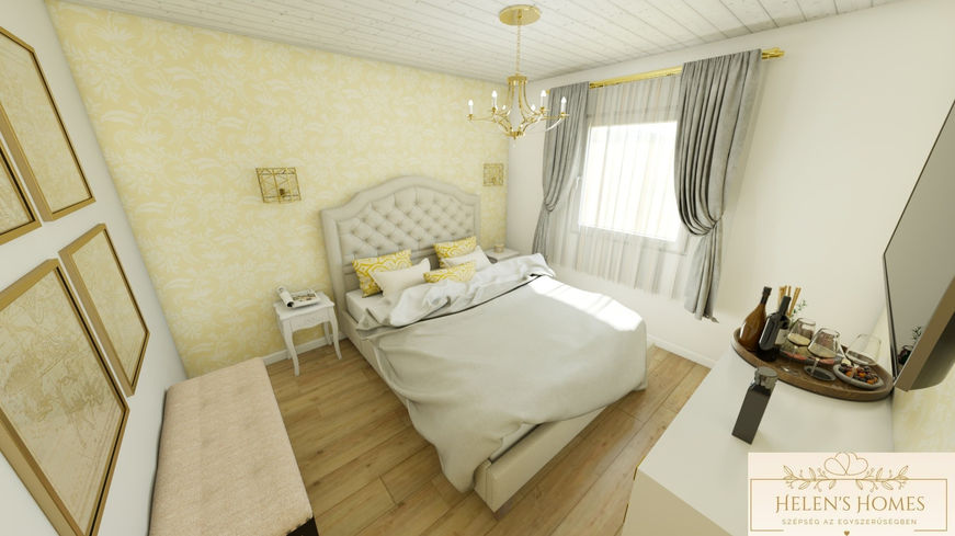 Vendégszoba 3D-s látványterve