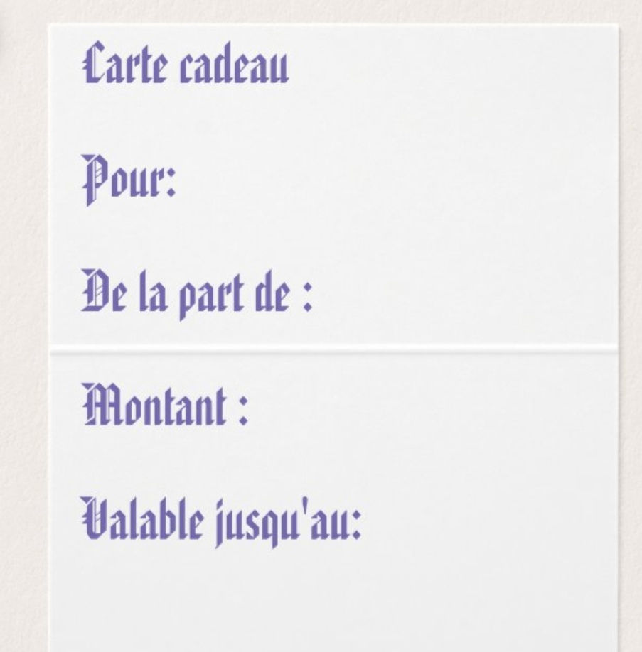 Miniature : Carte cadeau 