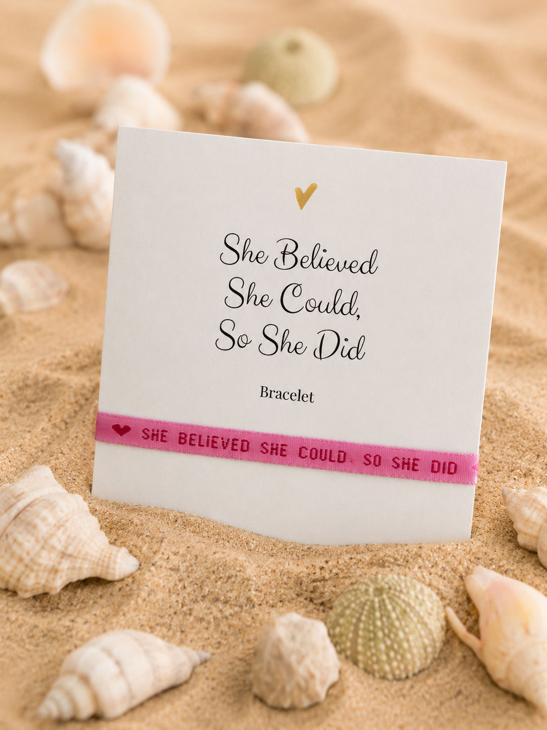 Bracelet She Believed she could, so she did pink