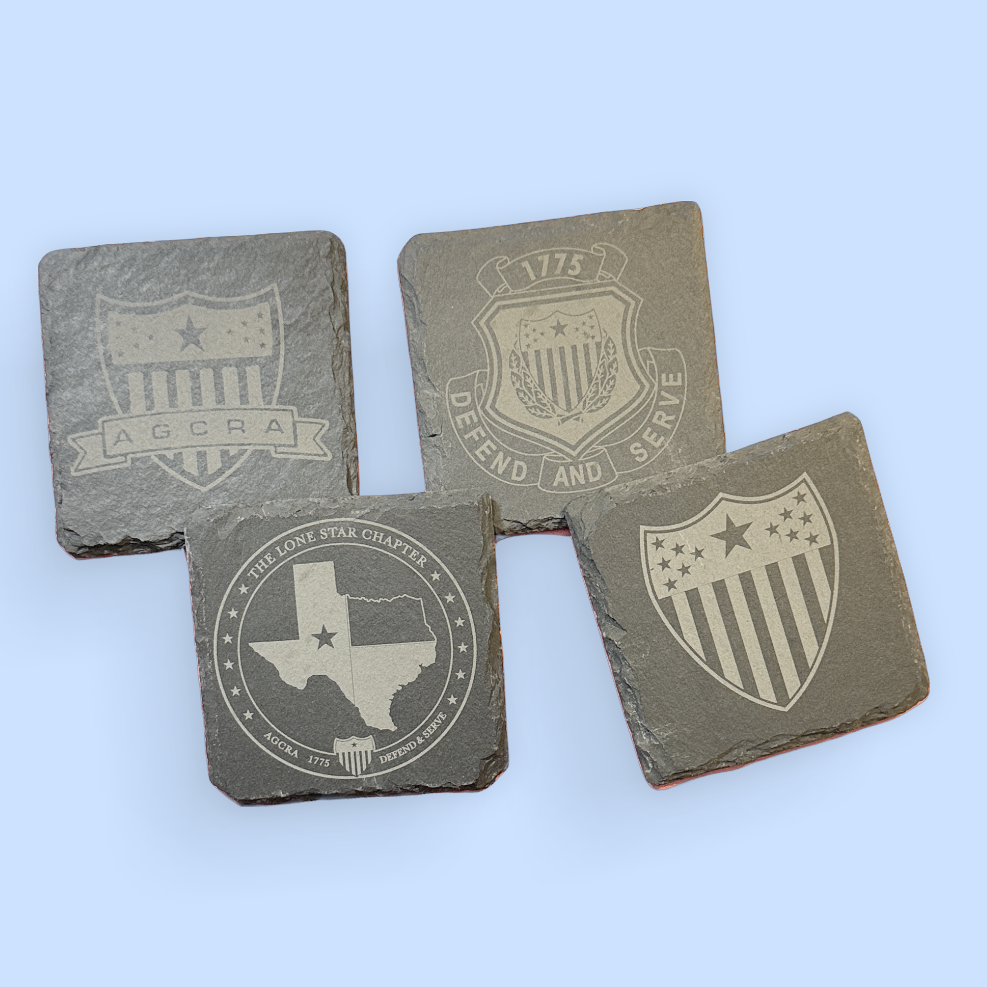 Full set of stone coaster with AG logos