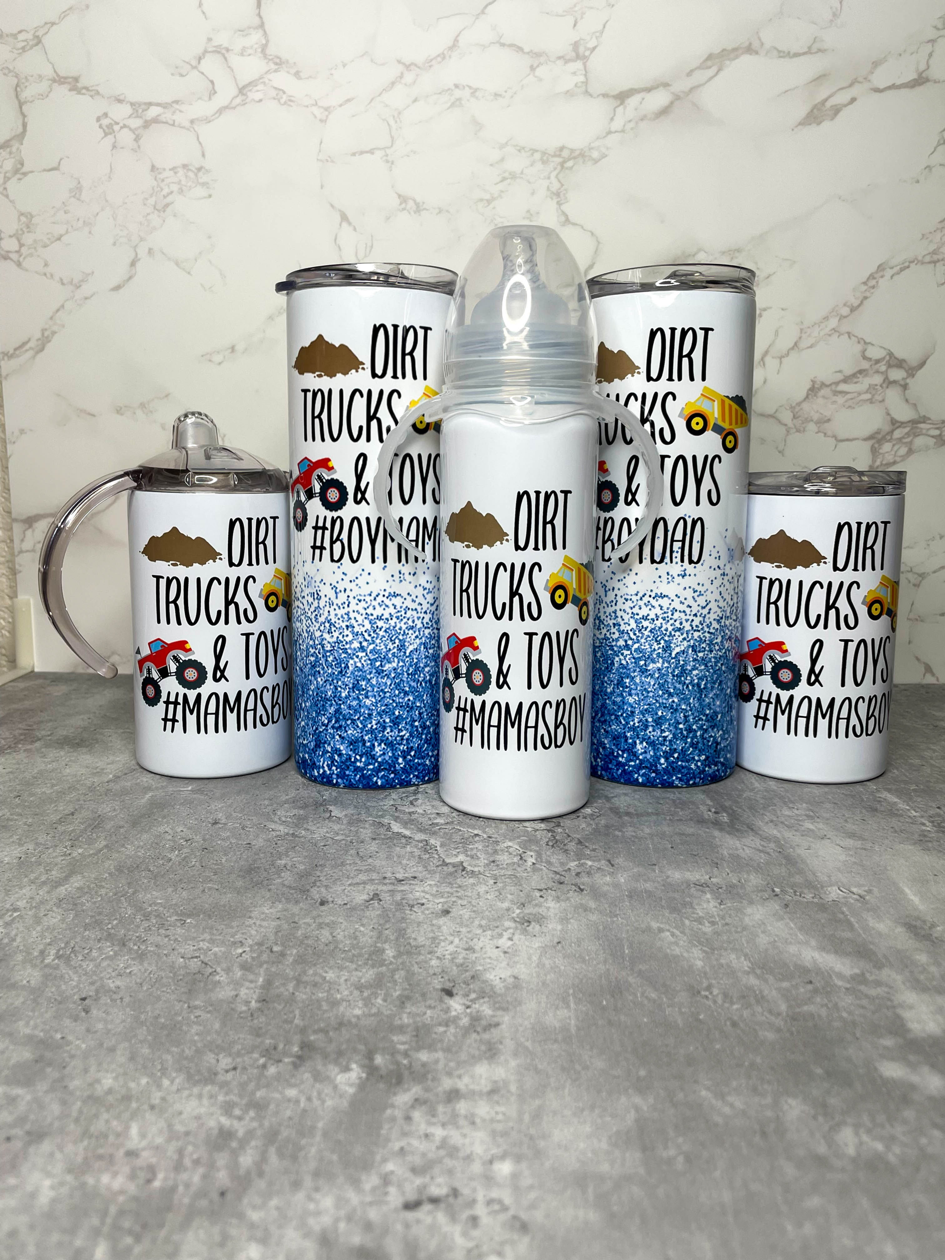 Dirt Trucks and Toys Mama’s Boy Tumbler