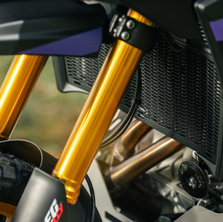close up shot of Aprilia Tuareg Rally fork legs