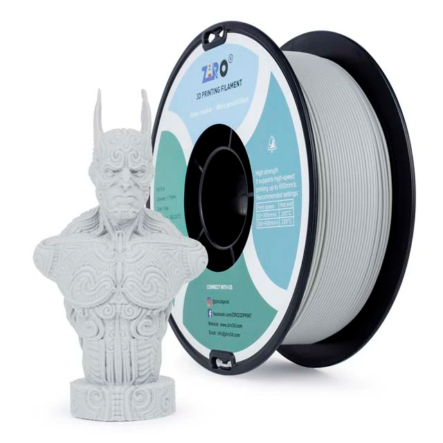 Miniature : ZIRO HS-PLA (high speed - 600mm/s) Filament, Gray, 1kg, 1.75mm