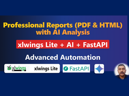 Automated Analytics & Reporting with Python in Excel (xlwings Lite). Build Once - Reuse Anywhere.