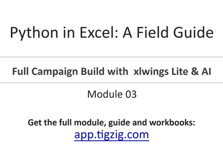 Build Full Campaign in Excel with Python , xlwings Lite & AI