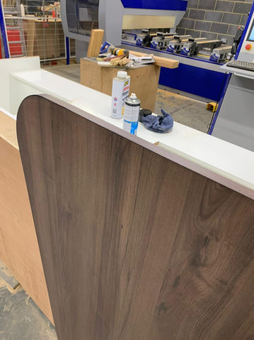 Curved counter manufactured for Holiday Inn at Jesmond.