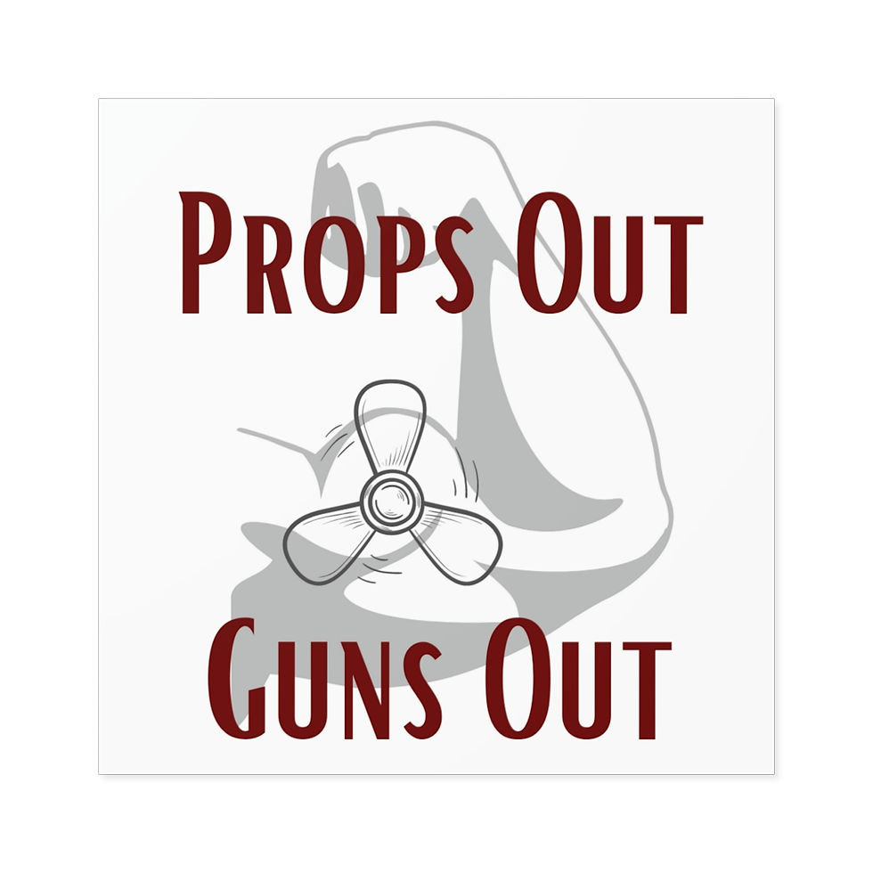 Thumbnail: Props Out Guns Out Square Stickers, Indoor\Outdoor