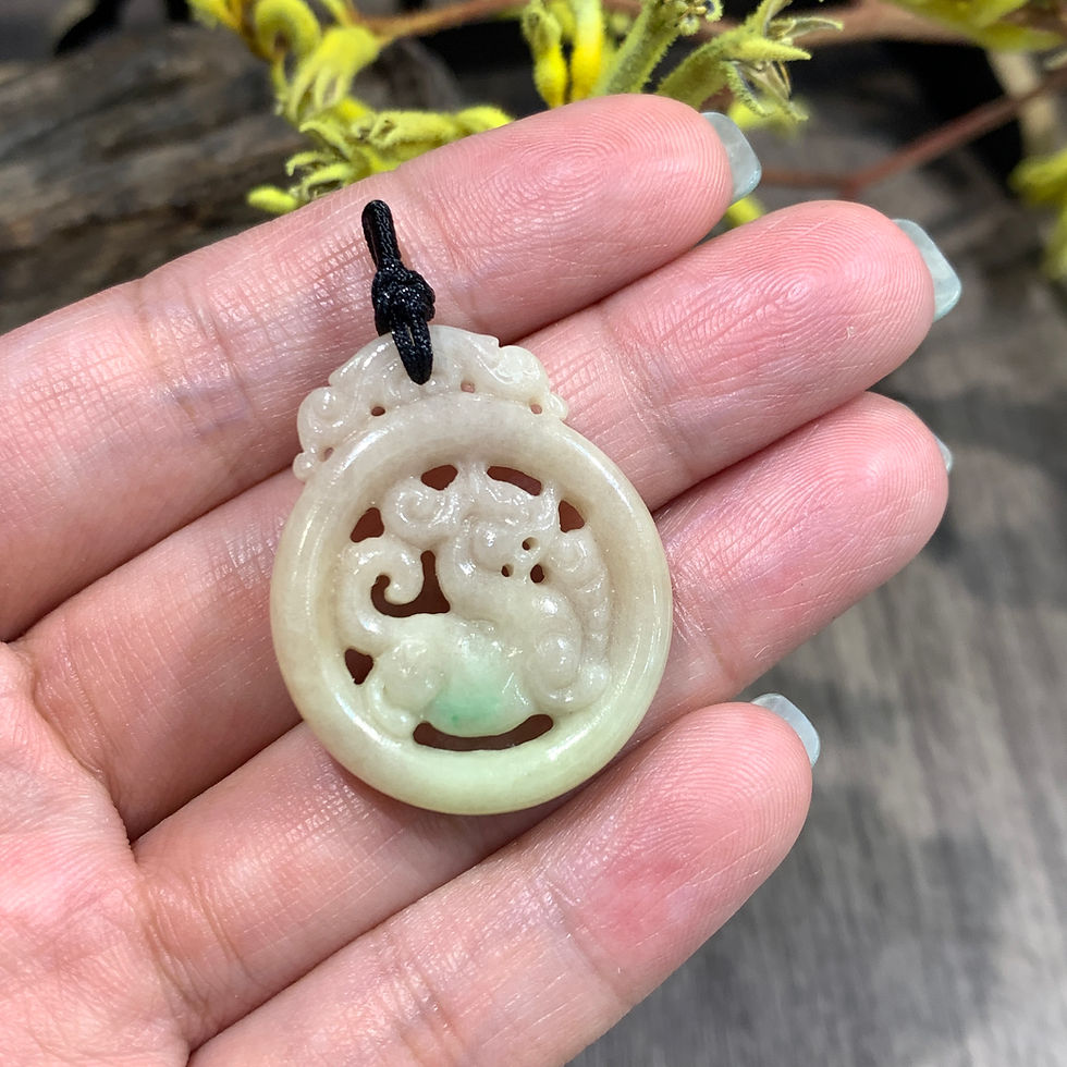 縮圖：A玉 - 冰糯種福祿壽如意麒麟 (AN-7723)