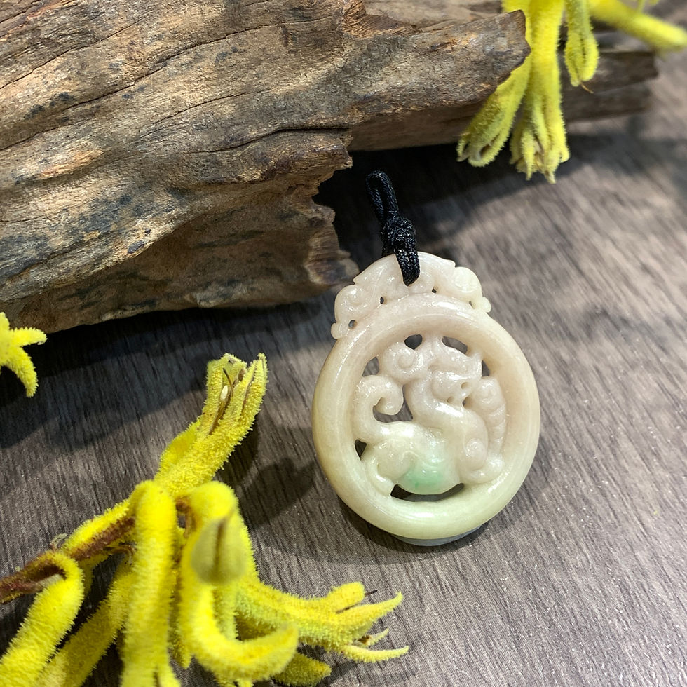 縮圖：A玉 - 冰糯種福祿壽如意麒麟 (AN-7723)