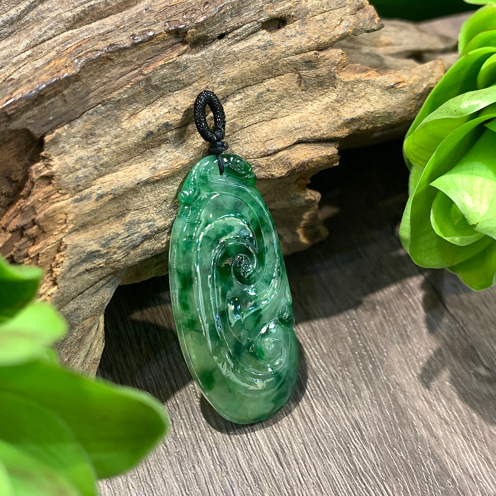 縮圖：A玉 - 冰種福祿飄花靈芝 (LG-7333)