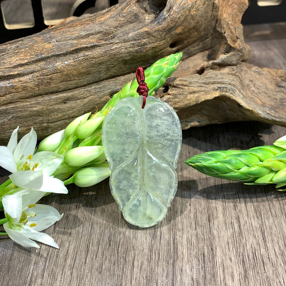 縮圖：A玉 - 冰種灑金樹葉 (Y-6499)