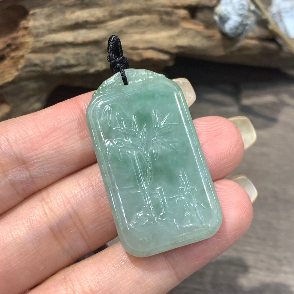 縮圖：A玉 - 冰種湖水綠富貴竹 (J-12806)