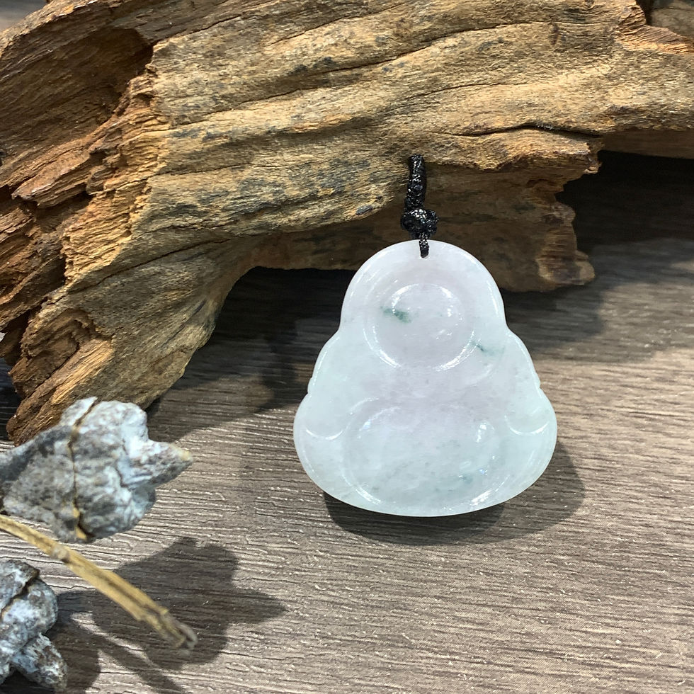 縮圖：A玉 - 冰糯種紫底飄藍花笑佛 (P-12936)