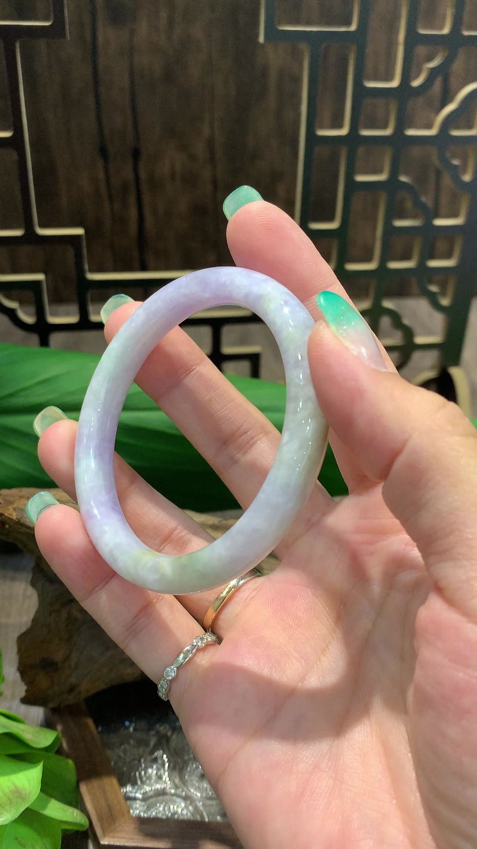 縮圖：A玉 - 冰福祿壽玉鐲(正圈) [奉送香港翡翠鑑証書: SC 217694]