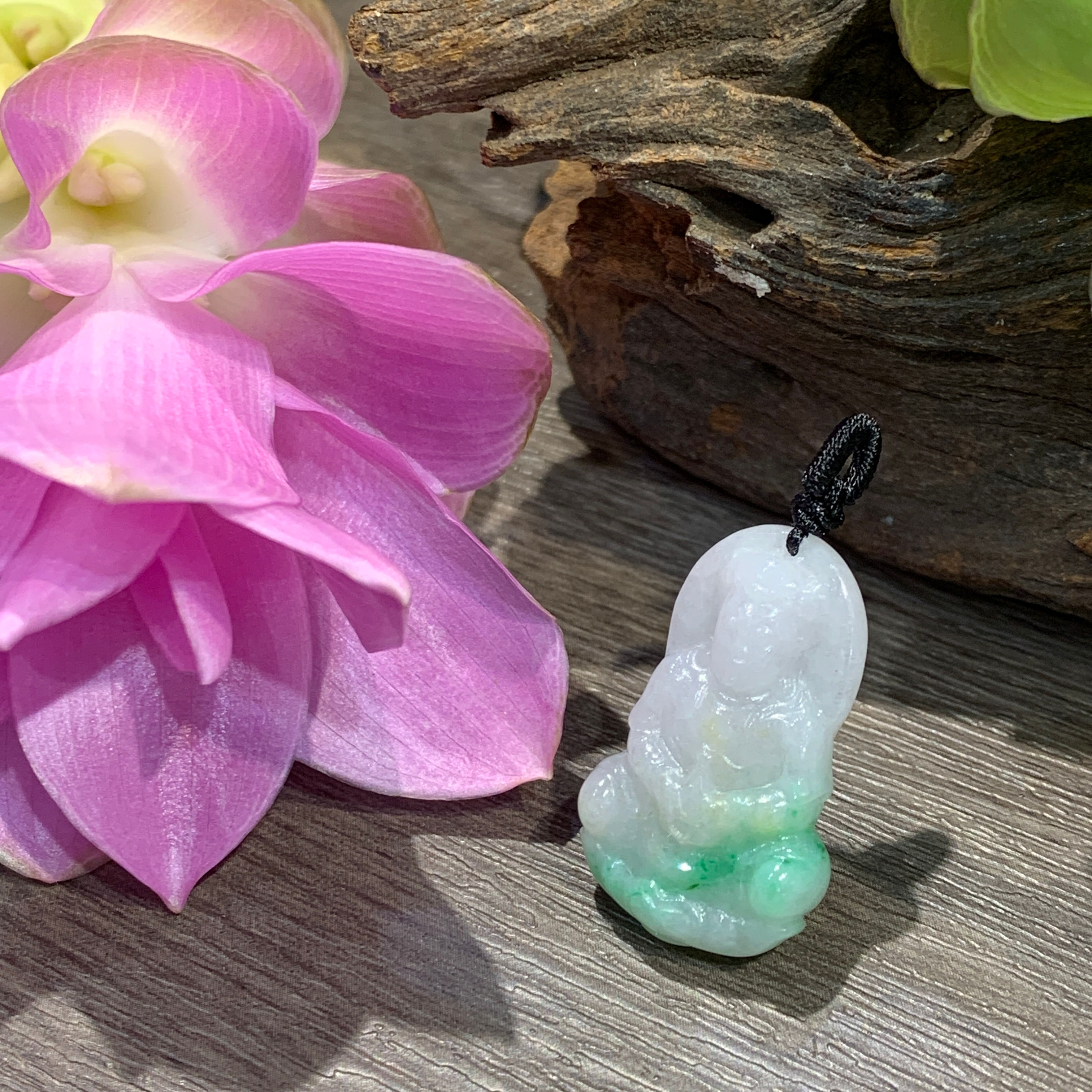 A玉 - 冰椿帶彩觀音 (P-19412)