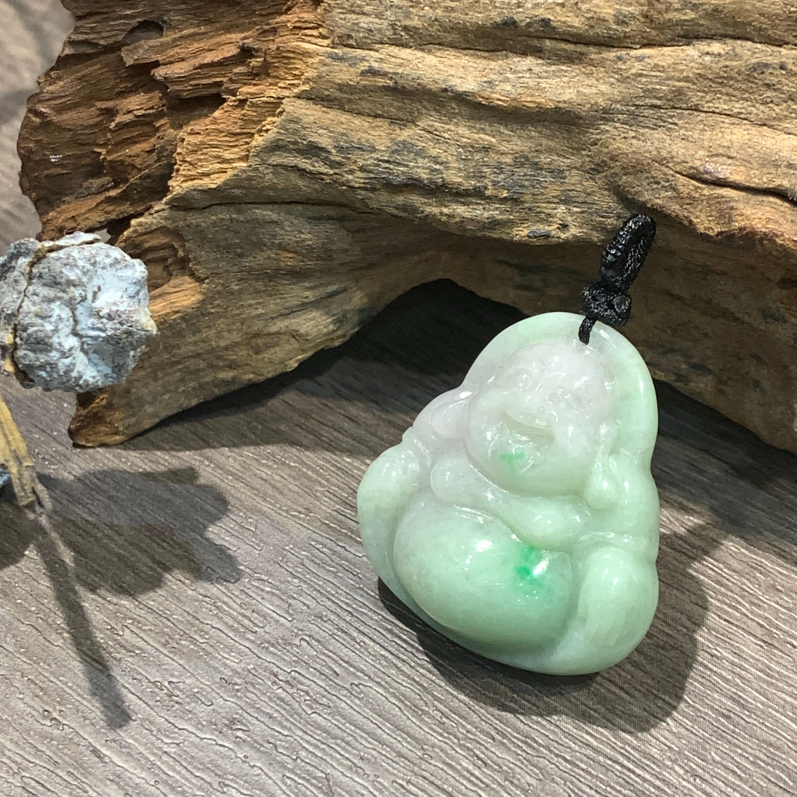 A玉 - 冰椿帶彩笑佛 (P-12954)