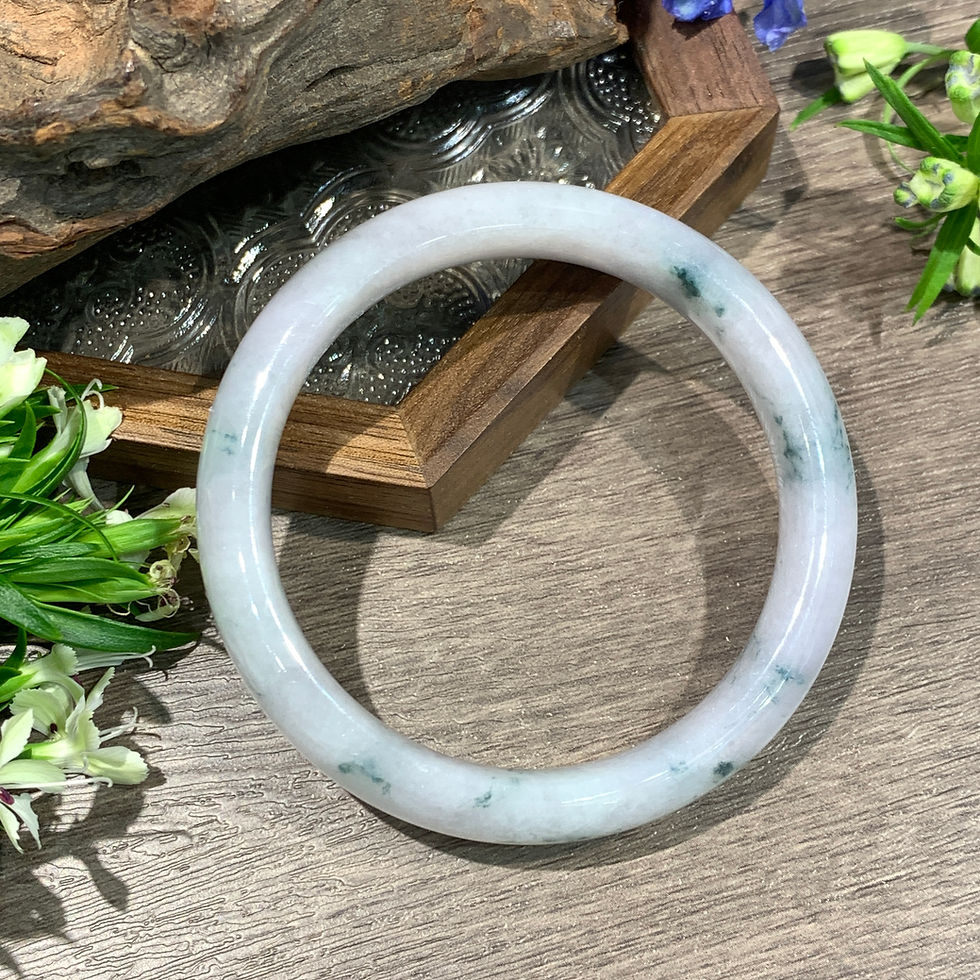 縮圖：A玉 - 冰種紫底飄藍花玉鐲(正圈) [奉送香港翡翠鑑証書: SC 185169]