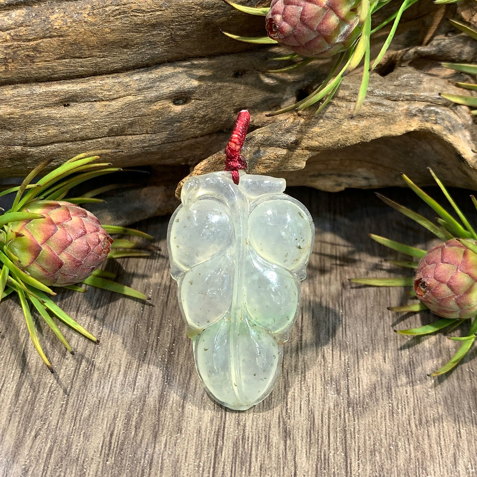 縮圖：A玉 - 玻璃種飄花樹葉 (Y-6920)